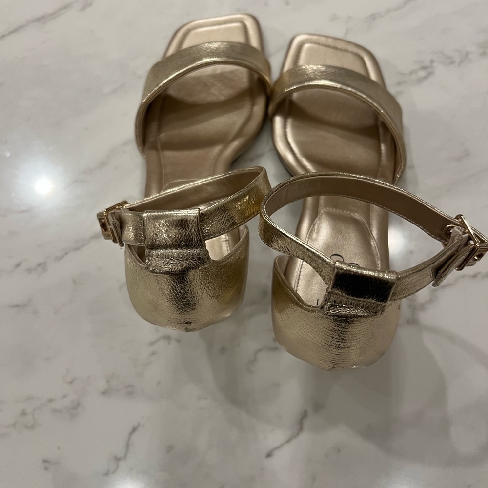 Franco Sarto Metallic Gold Heeled Sandals - Picture 4 of 9